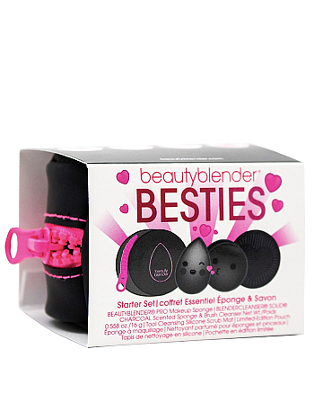 beautyblender Besties Charcoal - Набор (спонж, мини-мыло и силиконовая подушечка) - hairs-russia.ru