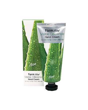 FarmStay Aloe Vera Visible Difference Hand Cream - Крем для рук с экстрактом алоэ 100 г - hairs-russia.ru