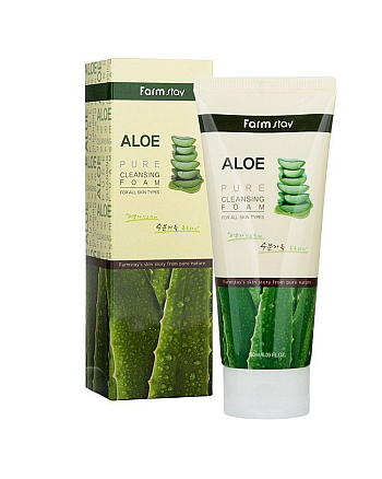 FarmStay Aloe Pure Cleansing Foam - Пенка очищающая с экстрактом алоэ 180 мл - hairs-russia.ru