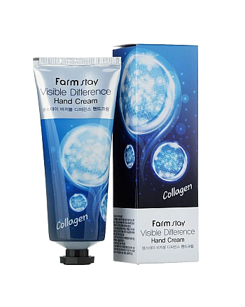 FarmStay Visible Difference Collagen Hand Cream - Крем для рук с коллагеном 100 г - hairs-russia.ru