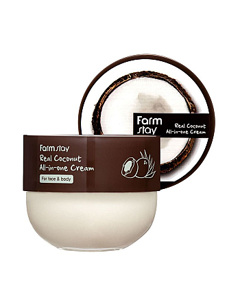 FarmStay Real Coconut All-in-One Cream - Многофункциональный крем с кокосом 300 мл - hairs-russia.ru