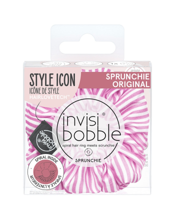 Invisibobble SPRUNCHIE Stripes Up - Резинка-браслет для волос, цвет розовый 1 шт - hairs-russia.ru