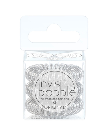 Invisibobble ORIGINAL Mother of Chrome - Резинка-браслет для волос, цвет мерцающее серебро 3 шт - hairs-russia.ru