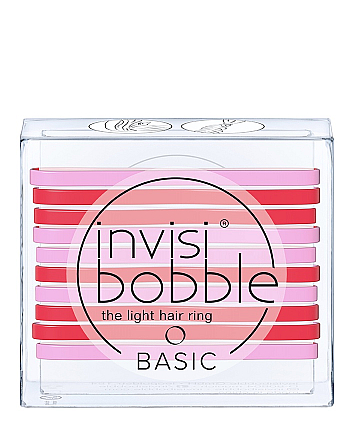 Invisibobble BASIC Jelly Twist - Резинка для волос, цвет красно-розовый 10 шт - hairs-russia.ru