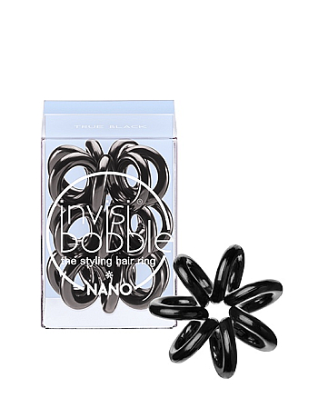 Invisibobble NANO True Black - Резинка для волос, цвет черный 3 шт - hairs-russia.ru