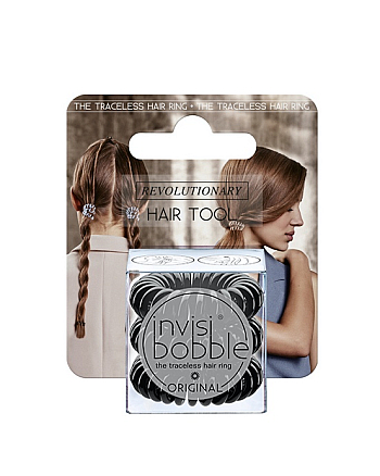 Invisibobble ORIGINAL True Black - Резинка-браслет для волос (с подвесом) - hairs-russia.ru
