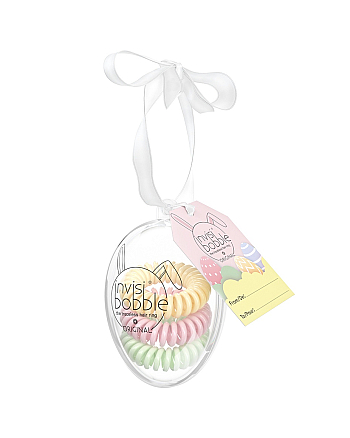 Invisibobble ORIGINAL Easter Egg - Резинка-браслет для волос, цвет салатовый/розовый /желтый 3 шт - hairs-russia.ru
