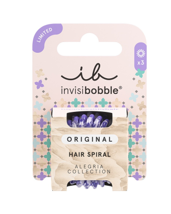 Invisibobble ORIGINAL Alegria The Great Escape - Резинка-браслет для волос, цвет сиреневый/белый 3 шт - hairs-russia.ru