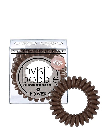 Invisibobble POWER Pretzel Brown - Резинка-браслет для волос, цвет коричневый 3 шт - hairs-russia.ru