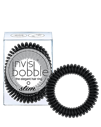 Invisibobble SLIM True Black - Резинка для волос, цвет черный 3 шт - hairs-russia.ru