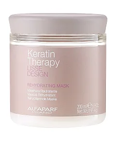 Alfaparf Keratin Therapy Lisse Design Rehydrating Mask - Кератиновая увлажняющая восстанавливающая маска для волос 200 мл
