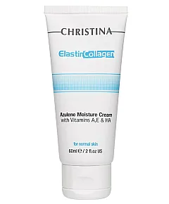 Christina Elastin Collagen Azulene Moisture Cream with Vit A, E & HA - Увлажняющий азуленовый крем с коллагеном и эластином для нормальной кожи 60 мл