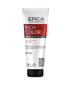 Epica Professional Rich Color - Маска для окрашенных волос с маслами манго, макадамии и экстрактом виноградных косточек 250 мл