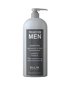 Ollin Premier For Men Shampoo Hair and Body Refreshening - Шампунь для волос и тела освежающий 1000 мл