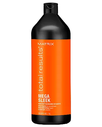 Matrix Total Results Mega Sleek Shampoo - Шампунь для гладкости непослушных волос с маслом ши, 1000 мл - hairs-russia.ru